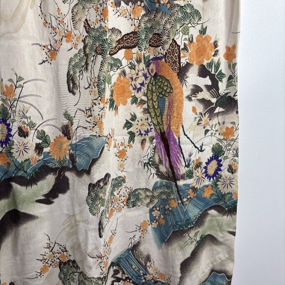 Vintage Citron Santa Monica Sleeveless Dress Midi Silk Blend Asian Motif Size M - Picture 3 of 7